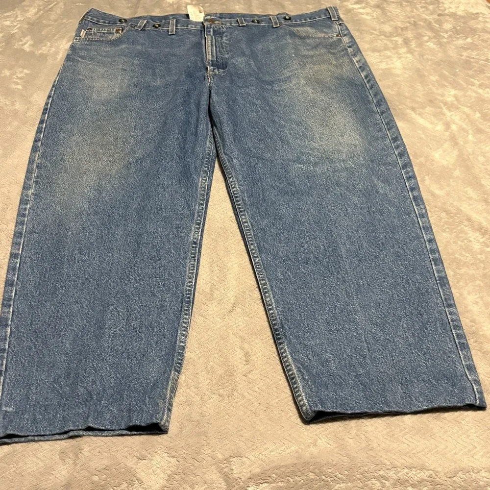 Carhartt Loose Fit Jeans Men's 48x30 Blue Denim Workwear Straight Leg B17DST